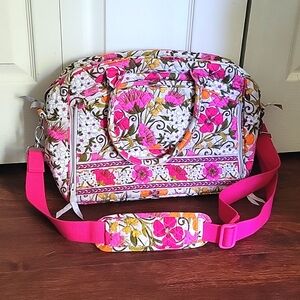 Vera Bradley Pink Metropolitan Tea Garden Laptop Bag